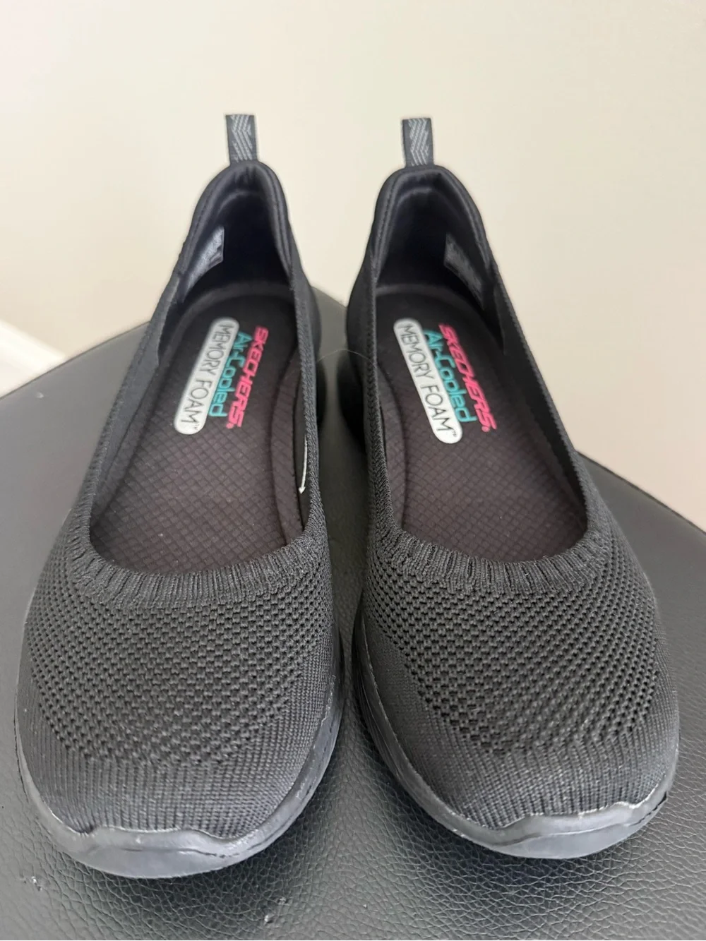 Skechers Black Stretch-Fit Slip-On Flats